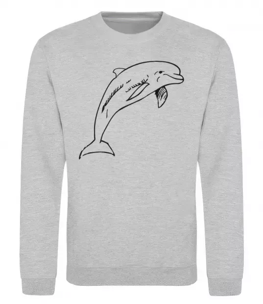 Свитшот Happy dolphin Серый меланж фото