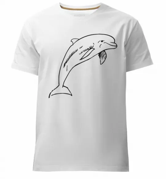 Чоловіча преміум футболка Happy dolphin Білий фото