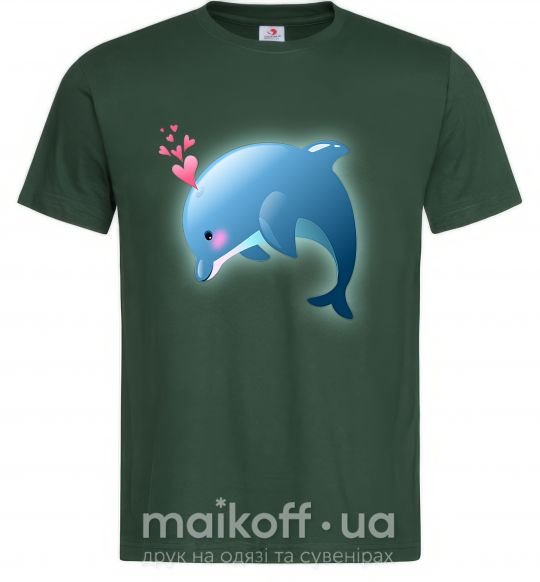 Мужская футболка Dolphin love Темно-зеленый фото