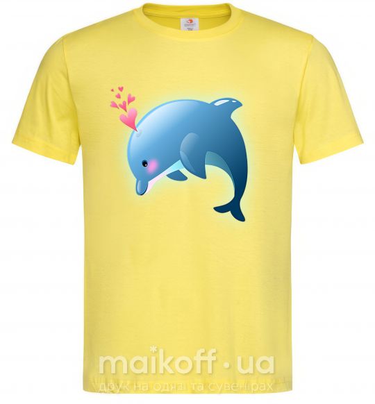 Мужская футболка Dolphin love Лимонный фото