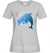 Жіноча футболка Dolphin love Сірий фото