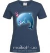 Жіноча футболка Dolphin love Темно-синій фото
