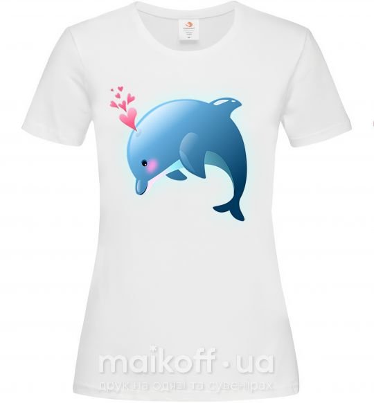 Жіноча футболка Dolphin love Білий фото