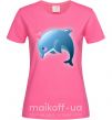 Жіноча футболка Dolphin love Яскраво-рожевий фото