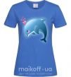 Жіноча футболка Dolphin love Яскраво-синій фото