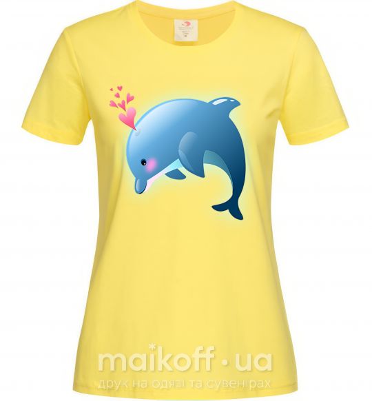 Жіноча футболка Dolphin love Лимонний фото