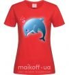 Жіноча футболка Dolphin love Червоний фото