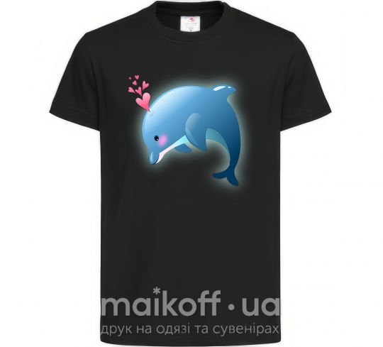 Дитяча футболка Dolphin love Чорний фото