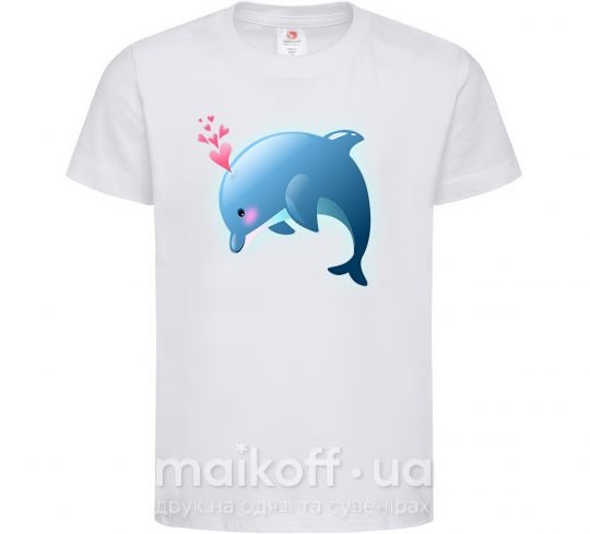Дитяча футболка Dolphin love Білий фото