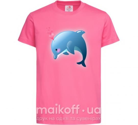 Дитяча футболка Dolphin love Яскраво-рожевий фото