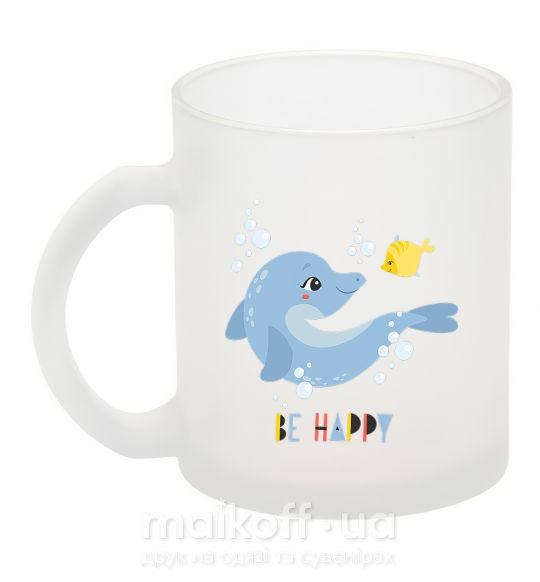 Чашка стеклянная Happy dolphin and a fish Фроузен фото