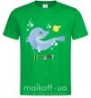 Мужская футболка Happy dolphin and a fish Зеленый фото