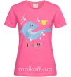 Жіноча футболка Happy dolphin and a fish Яскраво-рожевий фото