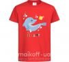 Детская футболка Happy dolphin and a fish Красный фото