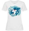 Женская футболка Happy dolphins Белый фото