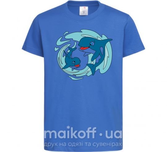 Дитяча футболка Happy dolphins Яскраво-синій фото