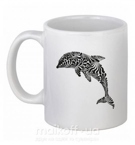Чашка керамічна Dolphin curves Білий фото