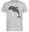 Мужская футболка Dolphin curves Серый фото