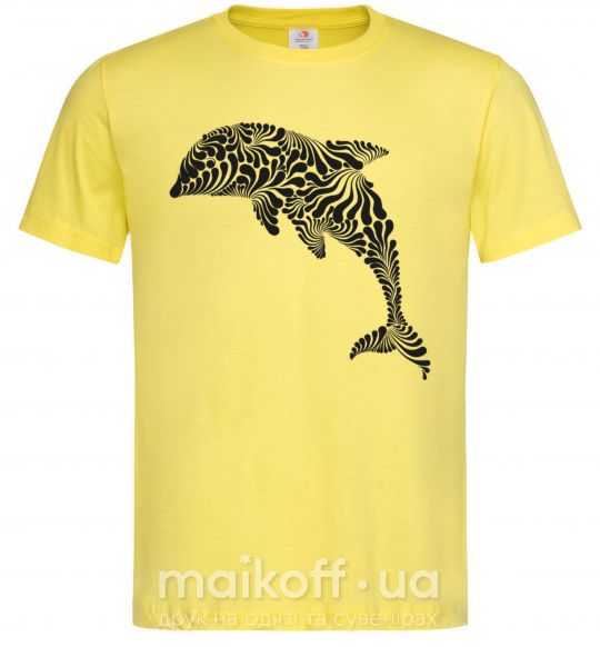 Мужская футболка Dolphin curves Лимонный фото