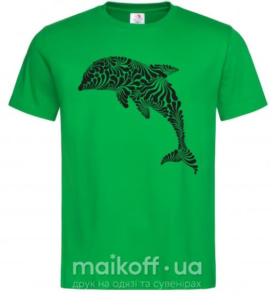 Мужская футболка Dolphin curves Зеленый фото