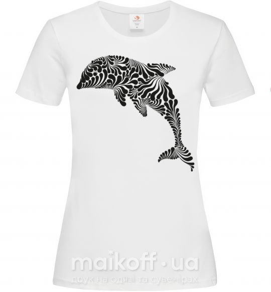 Женская футболка Dolphin curves Белый фото