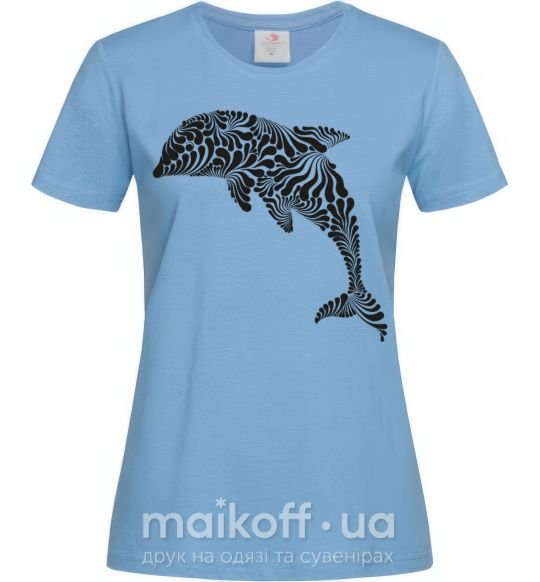 Женская футболка Dolphin curves Голубой фото