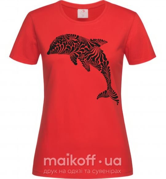 Женская футболка Dolphin curves Красный фото