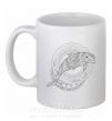 Чашка керамическая Dolphin drawing Белый фото