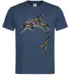 Чоловіча футболка Різнокольоровий дельфін Темно-синій фото