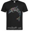 Мужская футболка Разноцветный дельфин Черный фото