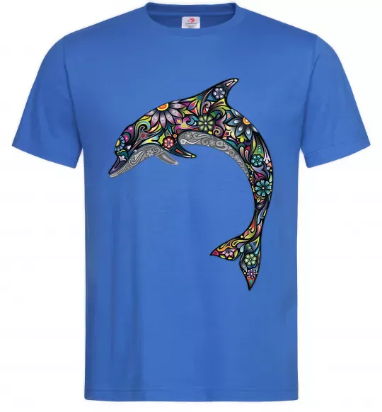 Чоловіча футболка Різнокольоровий дельфін Яскраво-синій фото