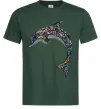 Чоловіча футболка Різнокольоровий дельфін Темно-зелений фото