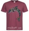 Мужская футболка Разноцветный дельфин Бордовый фото