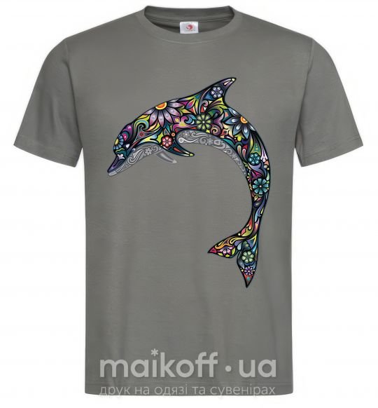 Чоловіча футболка Разноцветный дельфин Графіт фото