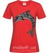Женская футболка Разноцветный дельфин Красный фото