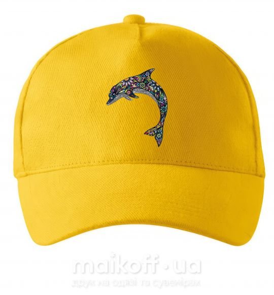 Кепка Разноцветный дельфин Сонячно жовтий фото