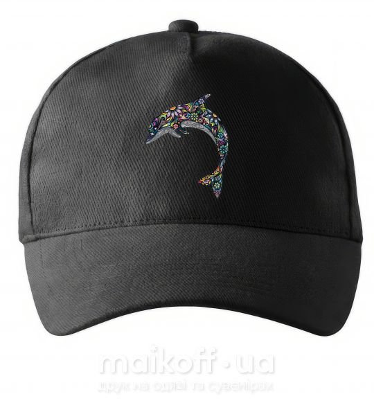 Кепка Разноцветный дельфин Чорний фото