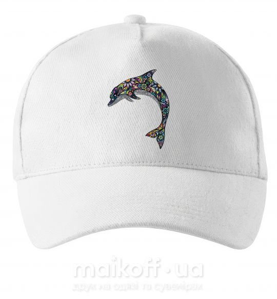 Кепка Разноцветный дельфин Білий фото
