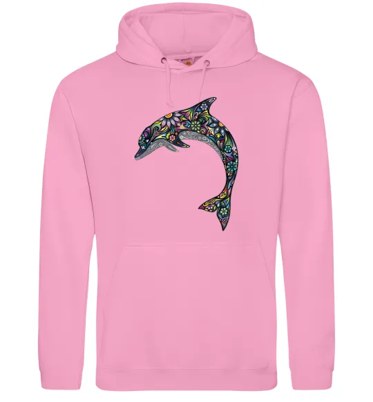 Женская толстовка (худи) Різнокольоровий дельфін Розовый фото