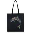 Еко-сумка Різнокольоровий дельфін Чорний фото