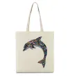 Еко-сумка Різнокольоровий дельфін Бежевий фото
