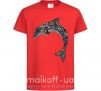 Детская футболка Разноцветный дельфин Красный фото