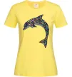 Жіноча футболка Різнокольоровий дельфін Лимонний Жіноча футболка Різнокольоровий дельфін Лимонний фото