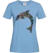 Жіноча футболка Різнокольоровий дельфін Блакитний Жіноча футболка Різнокольоровий дельфін Блакитний фото