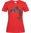 Жіноча футболка Різнокольоровий дельфін Червоний Жіноча футболка Різнокольоровий дельфін Червоний фото