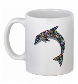 Чашка керамическая Різнокольоровий дельфін