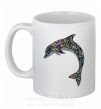 Чашка керамическая Разноцветный дельфин Белый фото