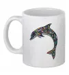 Чашка керамічна Різнокольоровий дельфін Білий фото