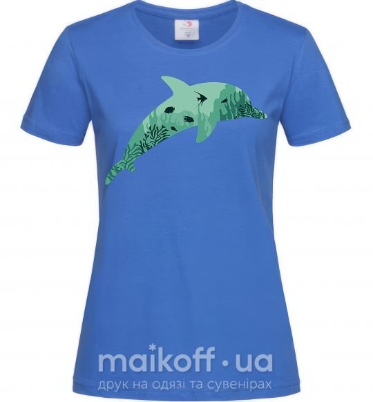 Жіноча футболка Dolphin Sea Яскраво-синій фото