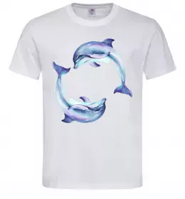 Чоловіча футболка Дельфін ілюстрація Червоний фото